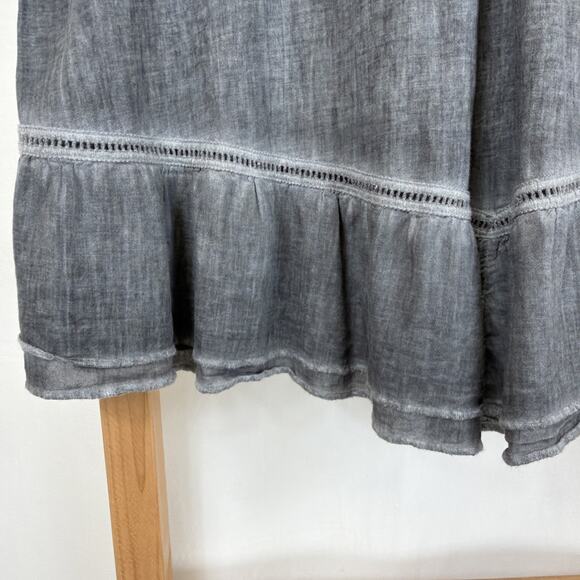 Gretty Zueger Gray V Neck Lace On Cuffs Hem High Low Tunic #1364 Size 2X - Picture 10 of 12